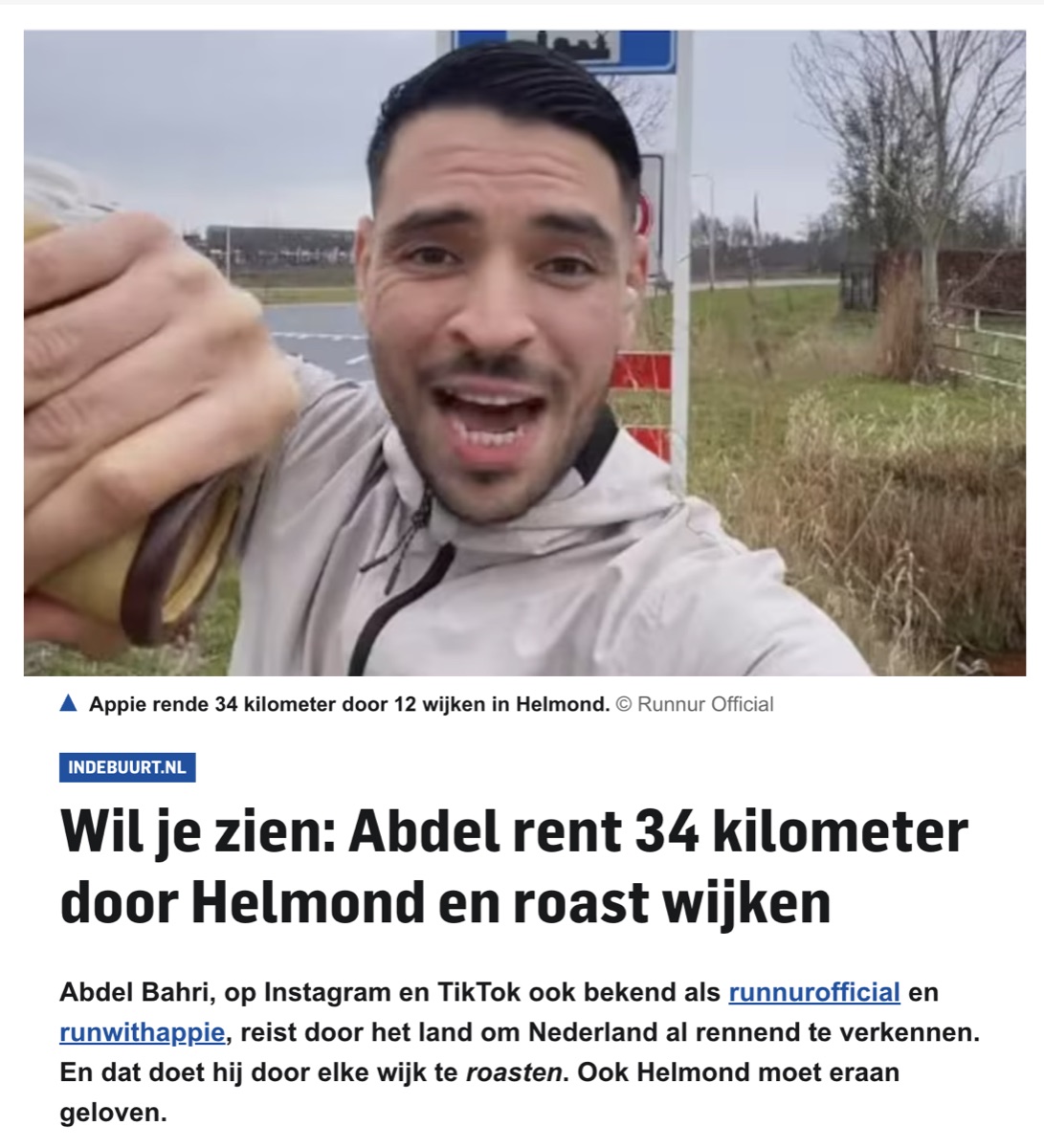 Perspublicatie over de Wijkrun door Helmond