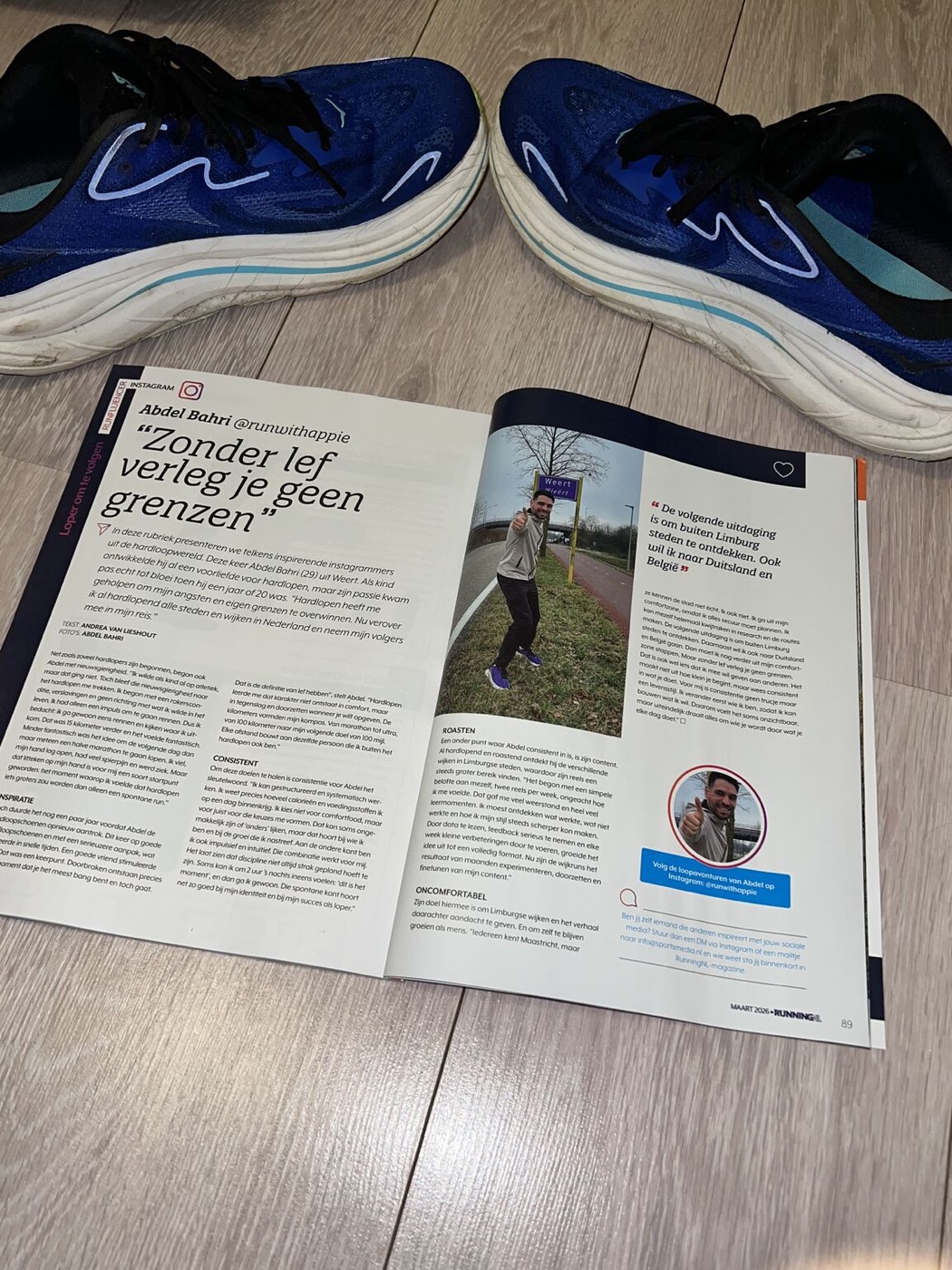 RunningNL-magazine geopend bij het interview met Abdel Bahri